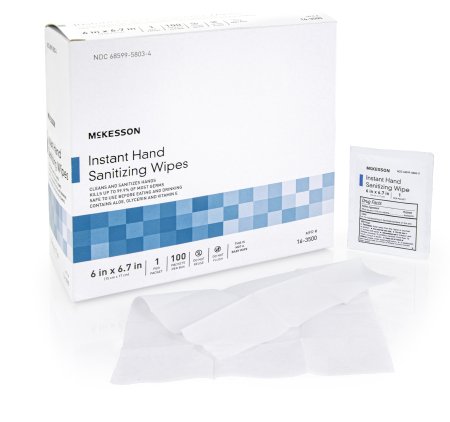 Hand Sanitizing Wipe Ethyl Alcohol Individually Wrapped- 100 count box