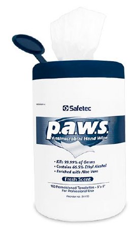P.A.W.S Hand Sanitizing Wipes Ethyl Alcohol 160 Count